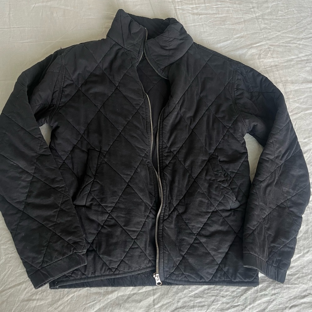 Black quilted jacket